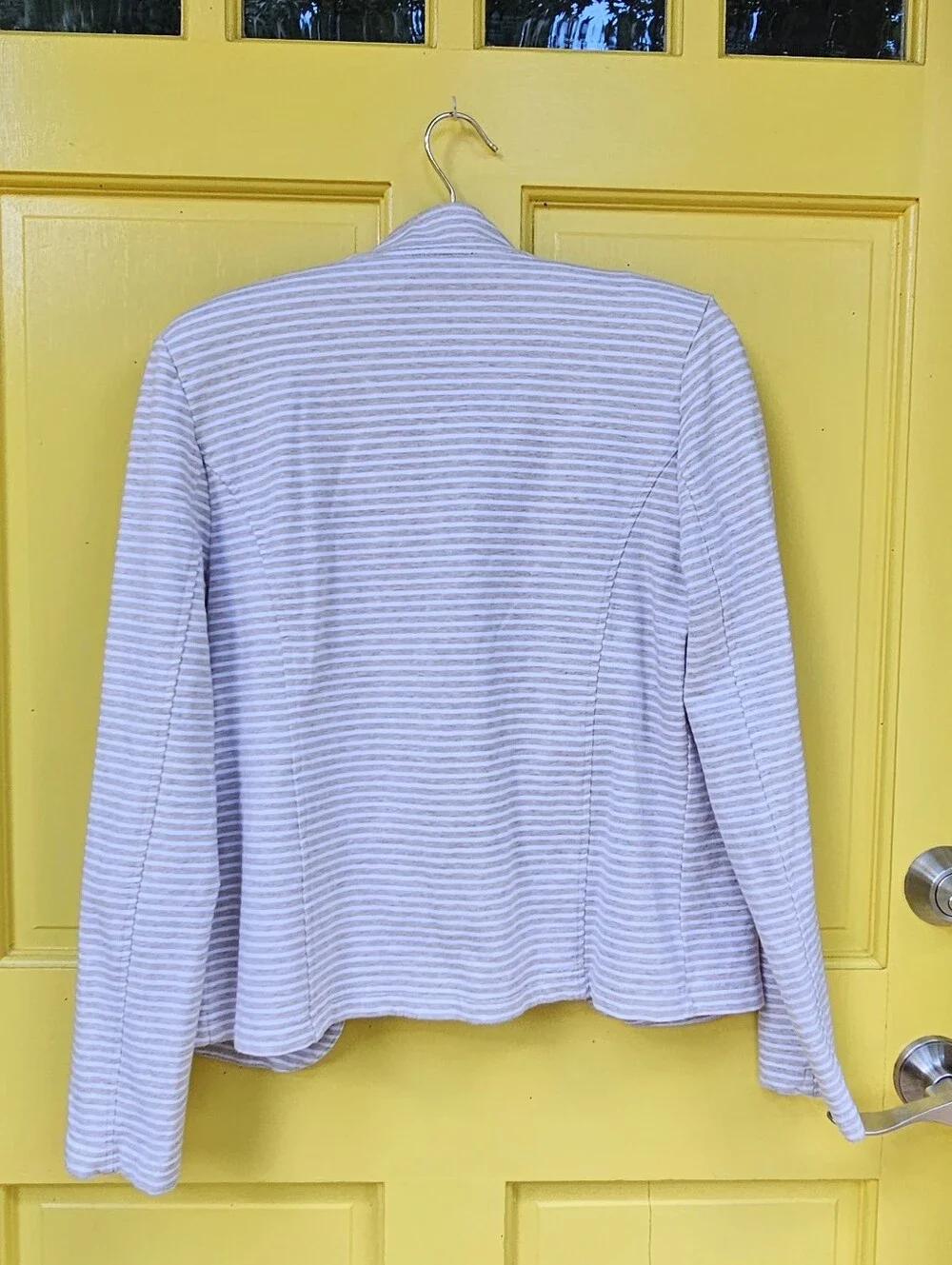 Tommy Hilfiger Striped Military Knit Jacket Brass Crest Buttons Medium